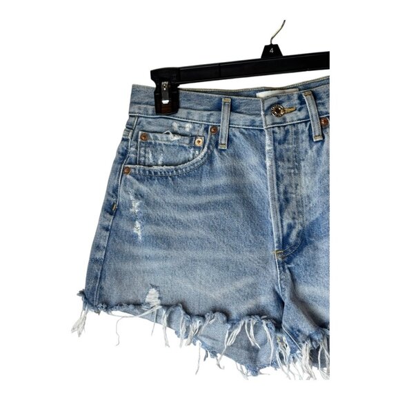 Agolde Shorts Women 24 Blue Denim Distressed Vintage Cut Off Parker Jean Luxury - Picture 4 of 8
